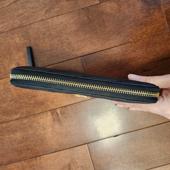 Tory Burch Kira Chevron black zip continental wallet in leather - Picture 8 of 11